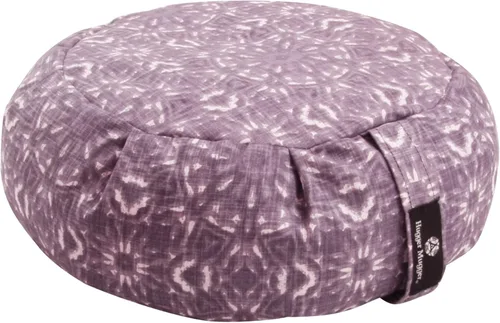 Miniatura 10 de Hugger Mugger Cojín de meditación Zafu - Soporte para sentarse con patas cruzadas, relleno de trigo sarraceno, tela duradera, mango cómodo, hecho a