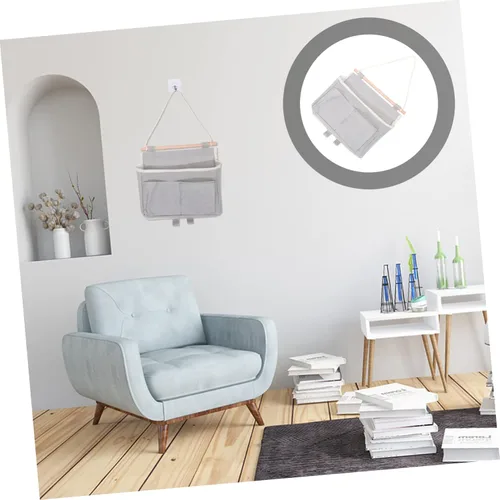 Miniatura 7 de Cabilock Bolsa de almacenamiento colgante Gancho para colgar en la puerta, organizador de dormitorio, bolsa para colgar en la pared gris para oficina