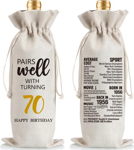 Miniatura 12 de Ideas de regalo de cumpleaños 60 para mujeres y hombres, decoración de fiesta de cumpleaños de 60 años, regalos de bolsa de vino, decoración
