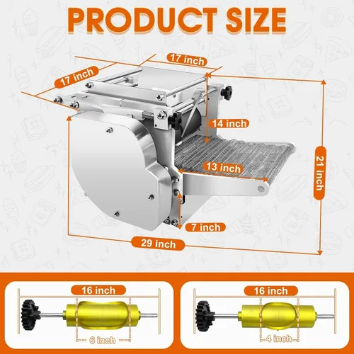Miniatura 2 de Máquina eléctrica de tortillas, máquina automática de prensa de tortilla de maíz y harina de 2 a 7.8 pulgadas con revestimiento antiadherente, Negro