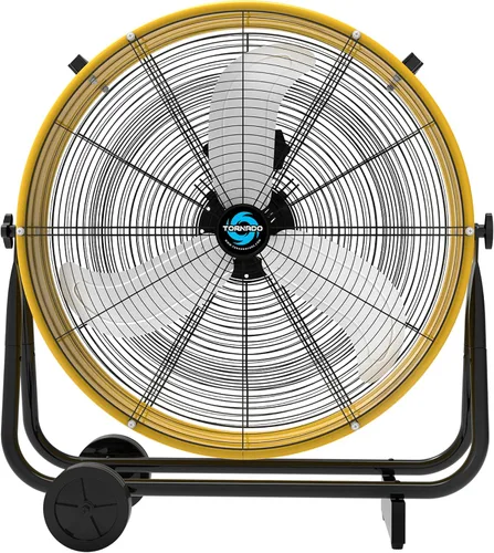 Miniatura 7 de Tornado Ventilador de tambor de 24 pulgadas de alta velocidad, ventilador de piso industrial de alta resistencia de 8800 CFM, cuchillas metálicas