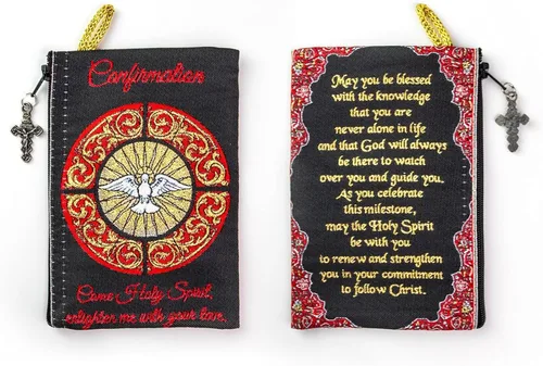 Miniatura 23 de Bolsa de rosario católico, estuche de rosario de bautismo para niños con números 6:24-26, versículo de la Biblia, 4 x 6 pulgadas, joyería y monedero