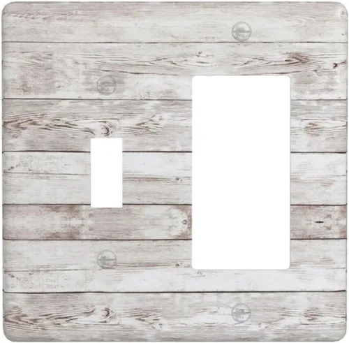 Miniatura 147 de Cubierta de Interruptor de Palanca Única de Asta de Venado de Madera de Estilo Rústico de Granja Placa Decorativa de Pared de 1 Banda Placa Frontal