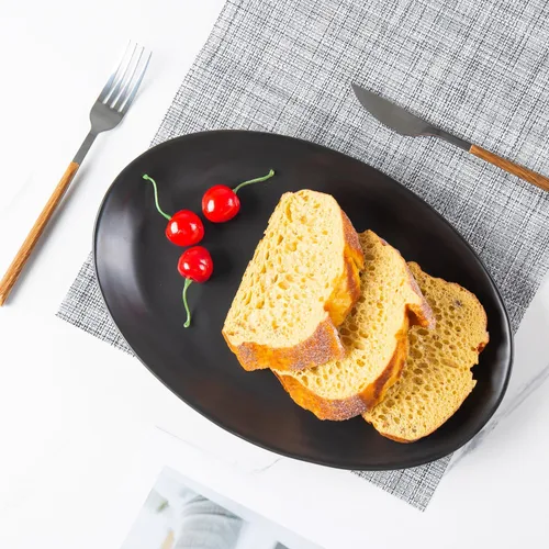 Miniatura 5 de Platos de porcelana para servir, bandejas grandes de 12 pulgadas, platos ovalados para aperitivos de postre, carne/entretenimiento/fiesta, juego
