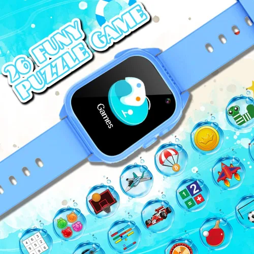 Miniatura 2 de Reloj inteligente impermeable para niños y niñas de 3 a 12 años, juguetes de aprendizaje con 26 juegos, cámara, video, pantalla táctil, reproductor