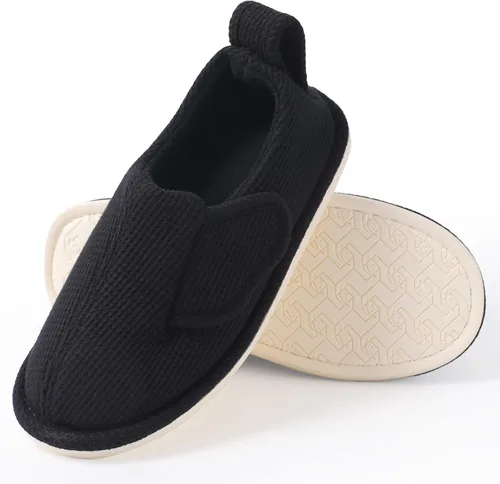 Miniatura 6 de IIITHREE Pantuflas de espuma viscoelástica suaves y ligeras para mujer con forro que absorbe la humedad, cierre ajustable y pantuflas de casa
