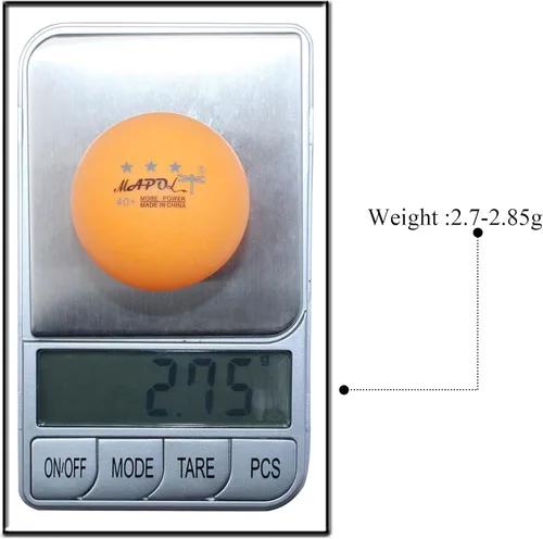 Miniatura 4 de MAPOL Pelota de tenis de mesa de práctica avanzada de 60/22 unidades, 3 estrellas, 40+
