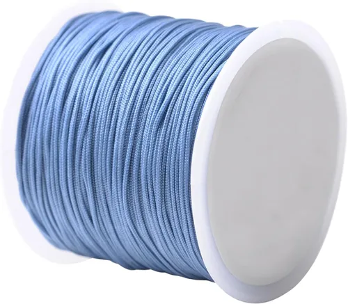 Miniatura 40 de Cordón de nailon para cuentas de 164.0 ft x 0.031 in, hilo de raso satinado de nailon trenzado para manualidades de macramé Mezcla de amarillo 1