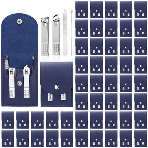 Miniatura 8 de Geosar Juego de 50 juegos de manicura de viaje, cortaúñas profesional, pedicura, herramientas de cuidado de uñas, juego de acero inoxidable con Negro