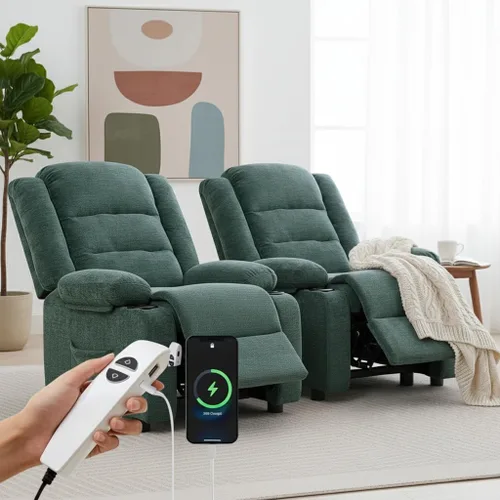 Miniatura 8 de Sillón reclinable eléctrico con portavasos, silla reclinable eléctrica para adultos, silla reclinable con bolsillo lateral para sala de estar
