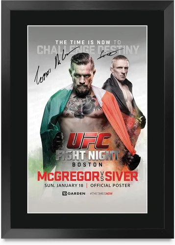 Miniatura 7 de HWC Trading UFC 229 Pelea Khabib Nurmagomedov vs Conor McGregor 40 x 30 cm Regalos con Marco Autógrafo Impreso y Firmado para Fans de Recuerdos
