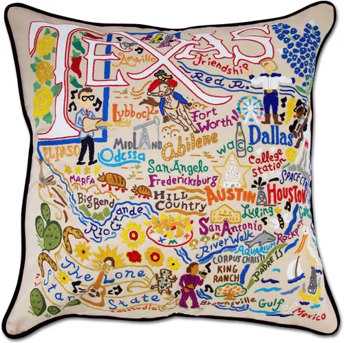 Catstudio Almohada decorativa bordada a mano de Texas
