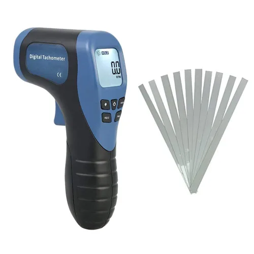 Miniatura 7 de Tacómetro láser digital de mano Medidor de RPM sin contacto Pistola medidora de velocidad del motor Rango de medición: 2.5-99999RPM Azul