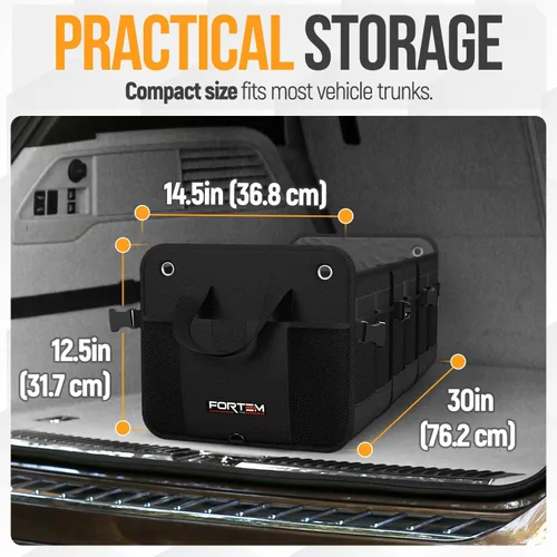 Miniatura 3 de FORTEM Organizador de maletero con enfriador para SUV, organizador y almacenamiento de automóvil, multicompartimento plegable, regalo de Navidad