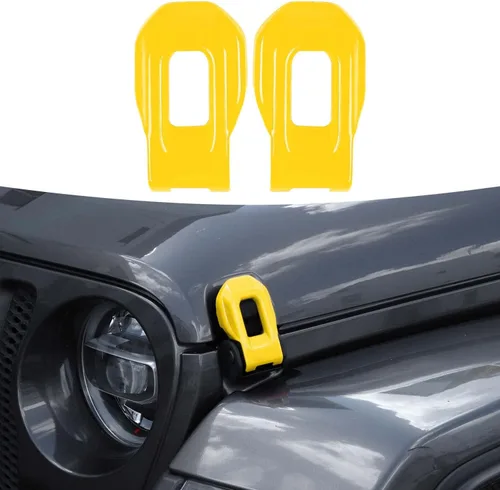 Miniatura 11 de RT-TCZ Cubierta de pestillo de capó, soportes exteriores de bloqueo de capó, accesorios de decoración de ABS para Jeep Wrangler JL JLU y Gladiator