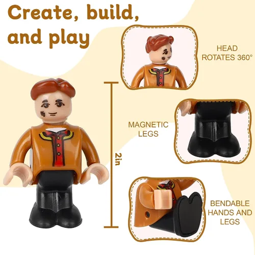 Miniatura 8 de 15 piezas de figuras magnéticas de personas para niños, personas magnéticas perfectas para bloques de construcción de azulejos magnéticos, juguetes