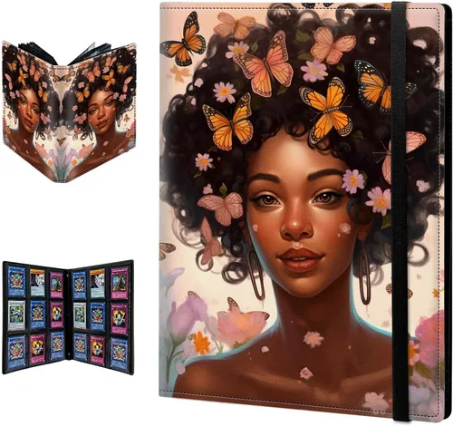 Miniatura 14 de Carpeta para tarjetas de intercambio, 9 bolsillos para tarjetas intercambiables, 360 bolsillos de doble cara, funda para tarjetas de tamaño Mujeres