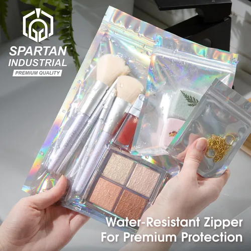 Miniatura 4 de Spartan Industrial - Bolsas holográficas de aluminio de 3 x 4 pulgadas - Paquete de 1000 bolsas resellables a prueba de olores para alimentos, cera