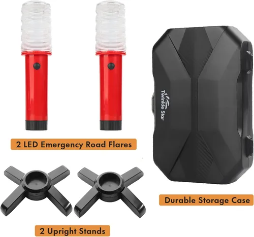 Miniatura 2 de Kit de bengalas de emergencia para carretera Twinkle Star con luz LED de seguridad, luz de advertencia de carretera, faro de alerta de carretera