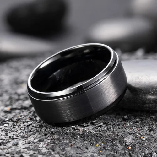 Miniatura 3 de King Will - Anillo de tungsteno básico para hombre, de 1564, 932, 516, 2364 y 2564de pulgada, acabado cepillado mate, ajuste cómodo, anillo de boda