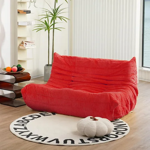 Miniatura 10 de N&V Fireside Sofá de Dos Plazas, Sofá de Piso Tamaño Twin de Mediados de Siglo sin Brazos, Silla Lounge de Piso de Pana Premium Suave, Silla de Jade