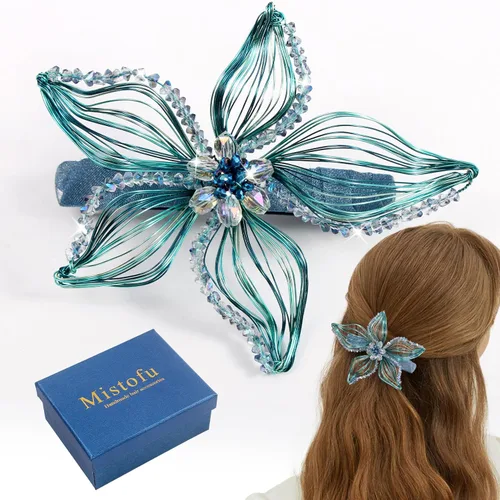 Miniatura 16 de Mistofu Pasadores de alambre de cobre de 3.14 pulgadas, tejido a mano, diseño de alto nivel, accesorios elegantes para el cabello, regalos