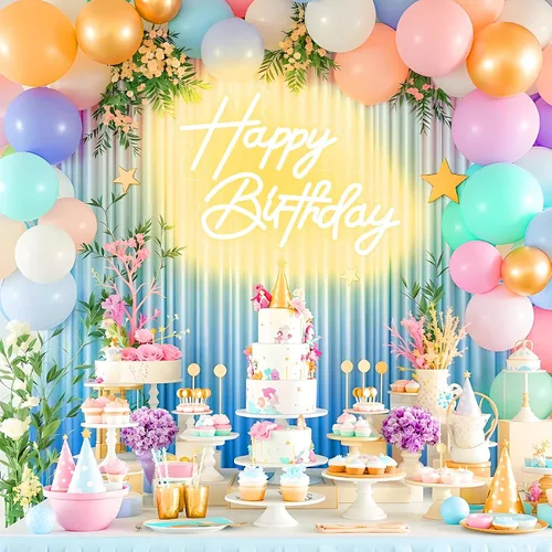 Miniatura 2 de Letrero de neón de feliz cumpleaños para decoración de pared, letrero de neón LED alimentado por USB con brillo regulable, ideal para fiestas