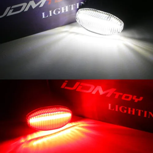 Miniatura 3 de iJDMTOY Luces de carrera completas de 7 piezas con lente transparente 84-SMD LED y luces de posición laterales delanteras/traseras compatibles