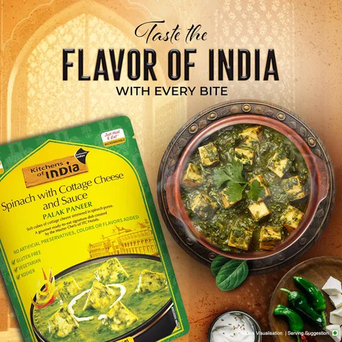 Miniatura 3 de Kitchens Of India Ready To Eat Palak Paneer, espinacas y queso cottage, cajas de 10 onzas (paquete de 6)