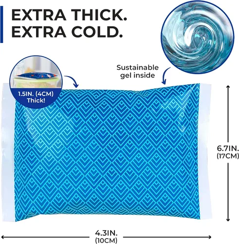 Thrive Paquetes de hielo para bolsas de almuerzo – Bolsas de hielo reutilizables para refrigerador y lonchera – Paquetes de hielo de gel de larga
