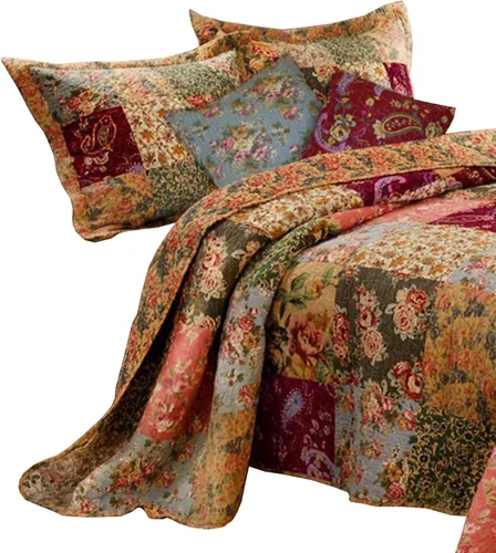 Miniatura 3 de Benjara Kamet - Juego de edredón de 5 piezas de tela tamaño Queen con estampados florales, multicolor