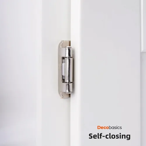 Miniatura 4 de Decobasics Paquete de 2 bisagras de gabinete de níquel cepillado superpuestas de 1/2 pulgada para puertas de gabinete (1 par), bisagras de marco