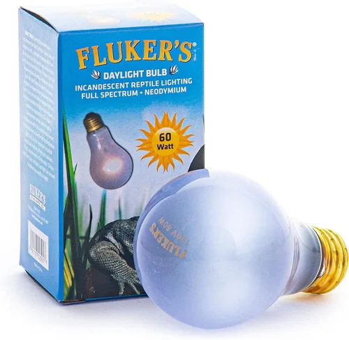 Fluker's Iluminación incandescente para reptiles, bombilla de espectro completo para reptiles, fabricada con neodimio, proporciona luz infrarroja,