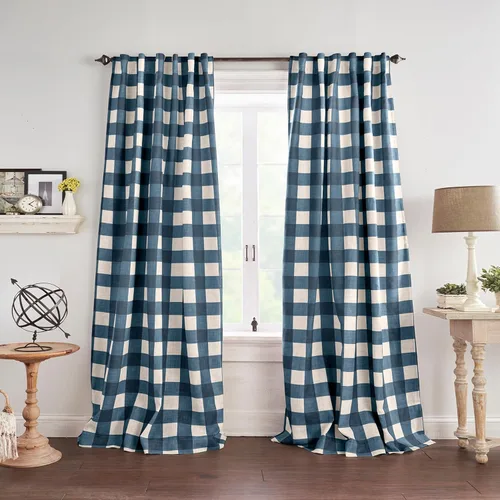 Miniatura 9 de Elrene Home Fashions Farmhouse Living Grainger Buffalo - Cortina opaca con diseño a cuadros para ventana, cortina para sala de estar y dormitorio