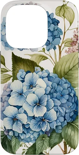 Miniatura 17 de Watercolour Vintage Blue Hydrangea with Flower Flower Case for iPhone 17
