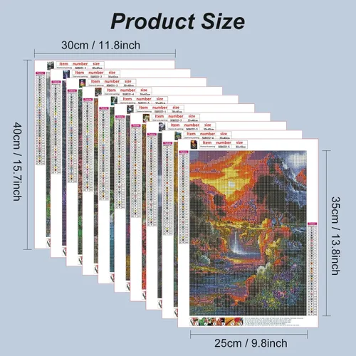 Miniatura 2 de Stalente Kits de pintura de diamantes para adultos, paquete de 10 kits de arte de diamantes 5D para principiantes, pintura de diamante redonda