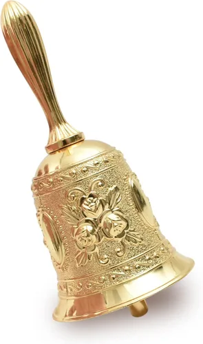 Miniatura 9 de Campana de mano, campanas de llamada de boda para servicio de restaurante, timbre, bar, cascabel, boda, aula, iglesia, escuela, aula, alarma y Plata