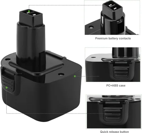 Miniatura 7 de Reemplazo de 3.5Ah para batería DEWALT de 12 V XRP DC9071 DW9072 DE9037 DE9074 DE9075 DE9501, también compatible con batería Black and Decker de 12