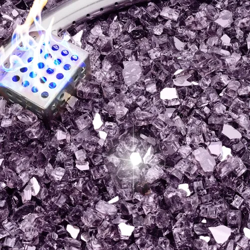 Miniatura 17 de NUPICK Fire Glass - Mezcla mixta Bahama de 20 libras para hoguera y chimenea de gas, roca de vidrio templado de 1/2-3/4 pulgadas en azul y blanco