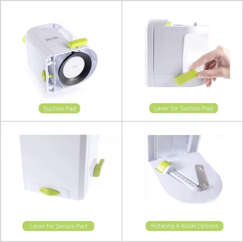 Miniatura 4 de Spiralizer - Cortador de verduras (cuchillas giratorias 4 en 1), espiralizador de verduras resistente con fuerte ventosa, fideos en espiral