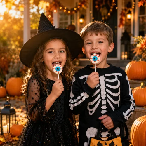 Miniatura 7 de Fruidles Piruletas de Halloween con forma de globo ocular, rellenos de bolsas de fiesta de truco o trato (paquete de 12)