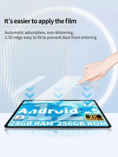 Miniatura 6 de Protector de pantalla para tabletas QDDQ TAB9 Android 15 de 12 pulgadas, antiarañazos, dureza 9H, sensible al tacto, 2.5D, bordes redondeados sin