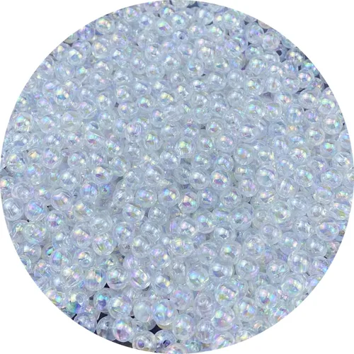 Miniatura 26 de 1000 piezas de cuentas redondas de acrílico de 6 mm, colores AB, cuentas espaciadoras redondas para aretes, pulseras, collares, llaveros, joyería