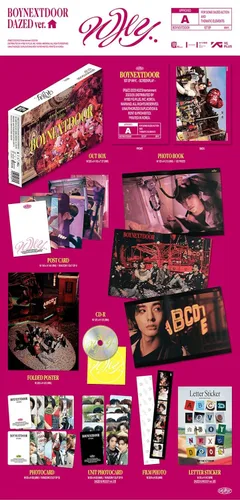 Miniatura 2 de BOYNEXTDOOR POR QUÉ.. 1er álbum EP Póster plegable en paquete+Foto+Postal+Tarjeta Fotos+Pegatina+Seguimiento Sellado BND DAZED Versión