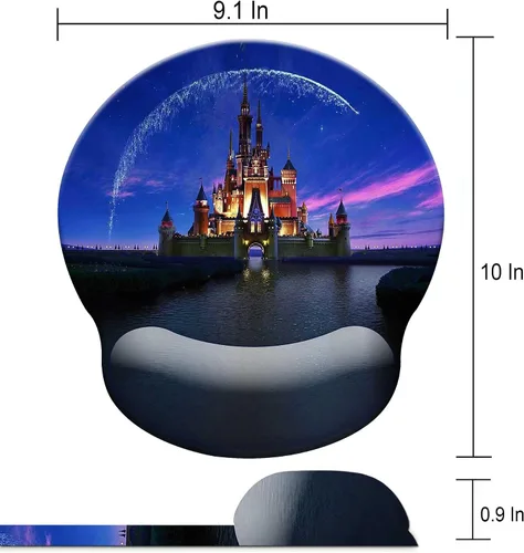 Miniatura 3 de Alfombrilla de mouse negra con reposamuñecas, base de goma antideslizante para una cómoda alfombrilla de mouse para juegos, alfombrillas ergonómicas
