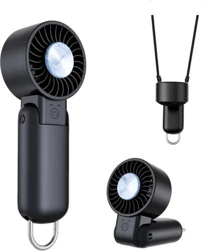 Miniatura 12 de Ventilador turbo portátil de mano con pantalla LED, refrigeración turboalimentada de 32 pies, larga duración, 5 velocidades de 4 onzas, ligero