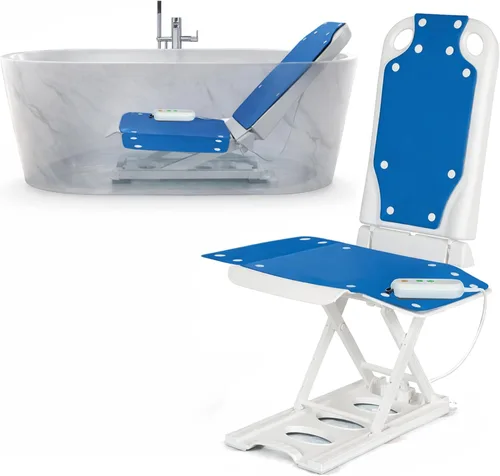 Platinum Health Tranquilo Elevador eléctrico de baño prémium con asiento acolchado, respaldo y reclinable eléctrico, capacidad de elevación de 310