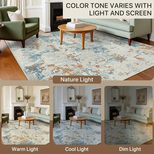 Miniatura 6 de BEIMO Alfombras de área de 6 x 9 pies para sala de estar, dormitorio, alfombra moderna y abstracta lavable a máquina, alfombra grande suave de pelo