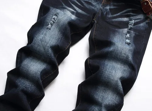 Miniatura 3 de Junbaoss - Jeans elásticos ajustados para hombre pantalones de mezclilla ajustados rasgados para hombre pantalones de cintura flexible de pierna