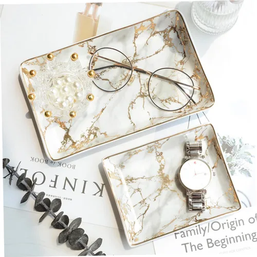 Miniatura 6 de PACKOVE Ceramic Ring Plate Ceramic Tray Ceramic Earring Tray Ceramic Ring Tray Ceramic Jewelry Tray Bandejas Decorativas Trinket Tray Ceramic